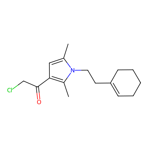 2-chloro-1-{1-[2-(cyclohex-1-en-1-yl)ethyl]-2,5-dimethyl-1H-pyrrol-3-yl}ethan-1-one structure