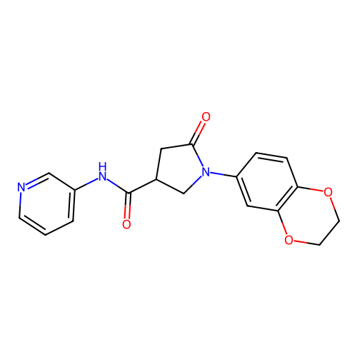 1-(2,3-dihydro-1,4-benzodioxin-6-yl)-5-oxo-N-(pyridin-3-yl)pyrrolidine-3-carboxamide structure