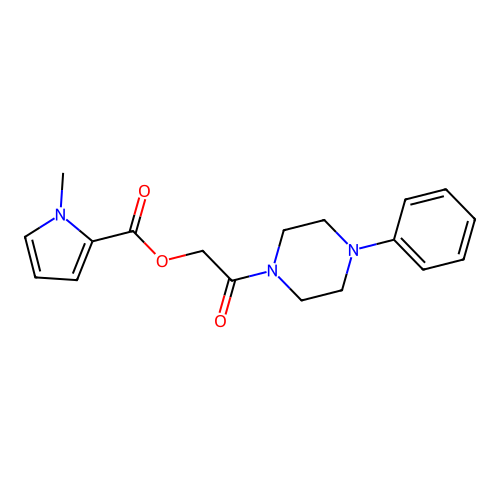 [2-Oxo-2-(4-phenylpiperazin-1-yl)ethyl] 1-methylpyrrole-2-carboxylate structure