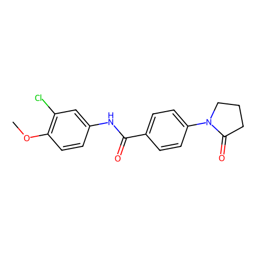 N-(3-chloro-4-methoxyphenyl)-4-(2-oxopyrrolidin-1-yl)benzamide structure