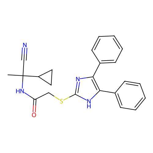 N-(1-cyano-1-cyclopropylethyl)-2-[(4,5-diphenyl-1H-imidazol-2-yl)sulfanyl]acetamide structure