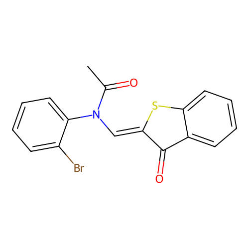 N-(2-bromophenyl)-N-[(Z)-(3-oxo-1-benzothiophen-2(3H)-ylidene)methyl]acetamide structure