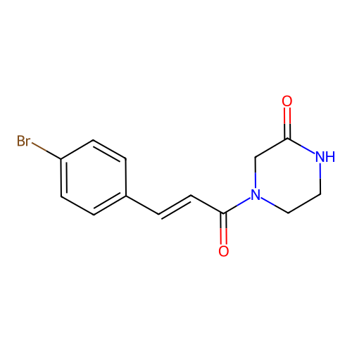 4-(3-(4-Bromophenyl)acryloyl)piperazin-2-one structure