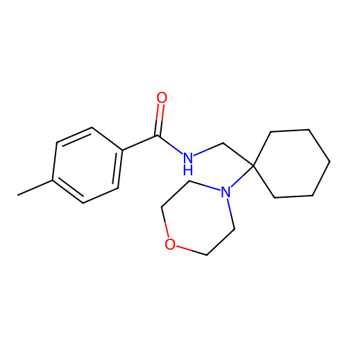 4-methyl-N-[(1-morpholin-4-ylcyclohexyl)methyl]benzamide structure
