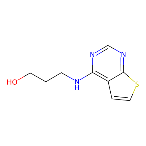 3-(Thieno[2,3-d]pyrimidin-4-ylamino)propan-1-ol structure