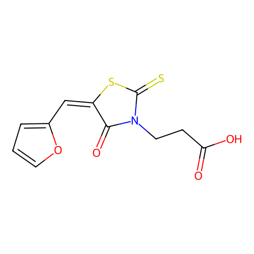 3-[5-(2-Furylmethylene)-4-oxo-2-thioxo-1,3-thiazolidin-3-yl]propanoic acid structure