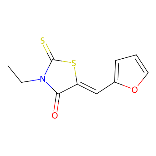 3-Ethyl-5-(2-furylmethylene)-2-thioxo-1,3-thiazolidin-4-one structure
