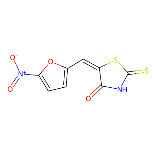 5-((5-Nitrofuran-2-yl)methylene)-2-thioxothiazolidin-4-one structure