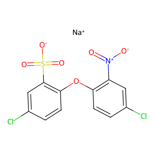 Sodium 5-chloro-2-(4-chloro-2-nitrophenoxy)benzenesulphonate structure