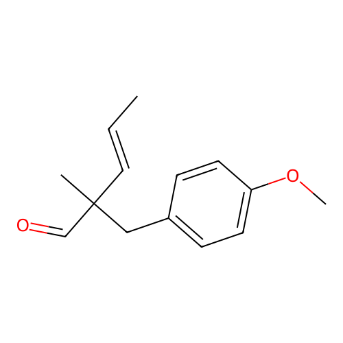 2-[(4-Methoxyphenyl)methyl]-2-methylpent-3-enal structure
