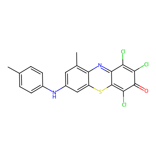 1,2,4-Trichloro-9-methyl-7-((p-tolyl)amino)-3H-phenothiazin-3-one structure
