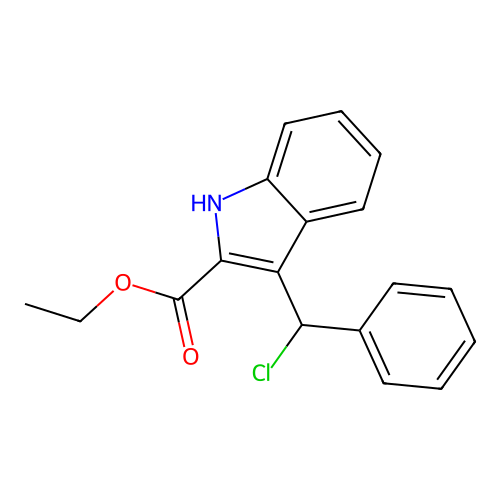 ethyl 3-[chloro(phenyl)methyl]-1H-indole-2-carboxylate structure