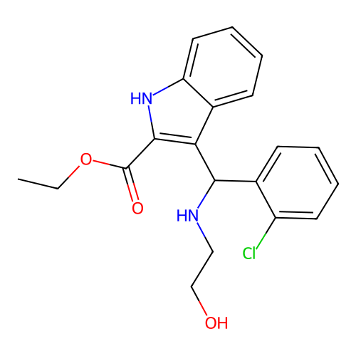 3-[(2-CHLOROPHENYL)(2-HYDROXYETHYLAMINO)METHYL]-1H-INDOLE-2-CARBOXYLIC ACID ETHYL ESTER structure