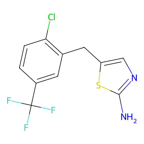 5-{[2-Chloro-5-(trifluoromethyl)phenyl]methyl}-1,3-thiazol-2-amine structure
