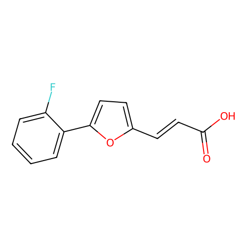 3-[5-(2-Fluorophenyl)furan-2-yl]prop-2-enoic acid structure