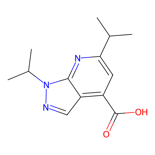 1,6-diisopropyl-1H-pyrazolo[3,4-b]pyridine-4-carboxylic acid structure