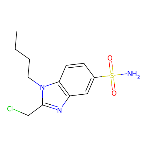 1-butyl-2-(chloromethyl)-1H-benzimidazole-5-sulfonamide structure