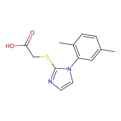 2-{[1-(2,5-dimethylphenyl)-1H-imidazol-2-yl]sulfanyl}acetic acid structure