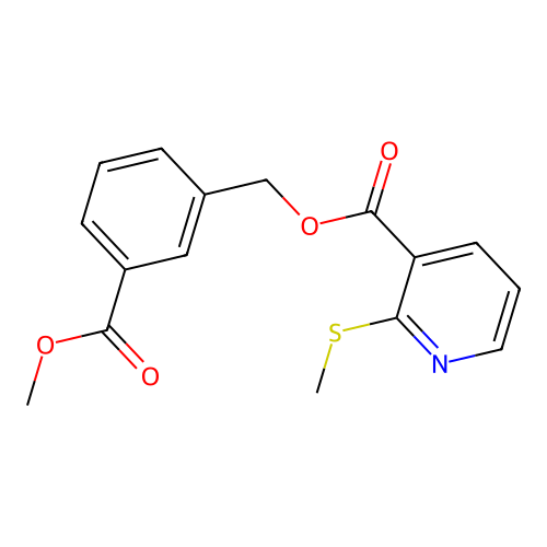 3-(Methoxycarbonyl)benzyl 2-(methylthio)nicotinate structure