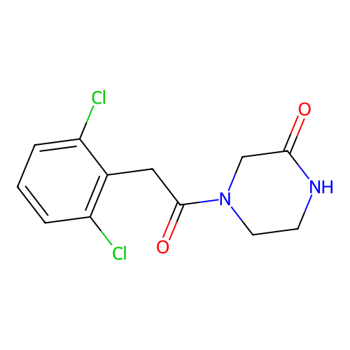 4-(2-(2,6-Dichlorophenyl)acetyl)piperazin-2-one structure