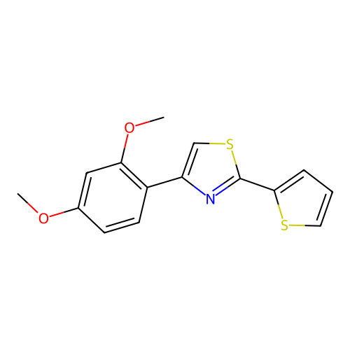 4-(2,4-Dimethoxyphenyl)-2-thiophen-2-yl-1,3-thiazole structure