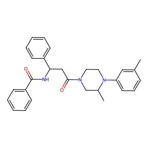 N-[3-[3-methyl-4-(3-methylphenyl)piperazin-1-yl]-3-oxo-1-phenylpropyl]benzamide structure