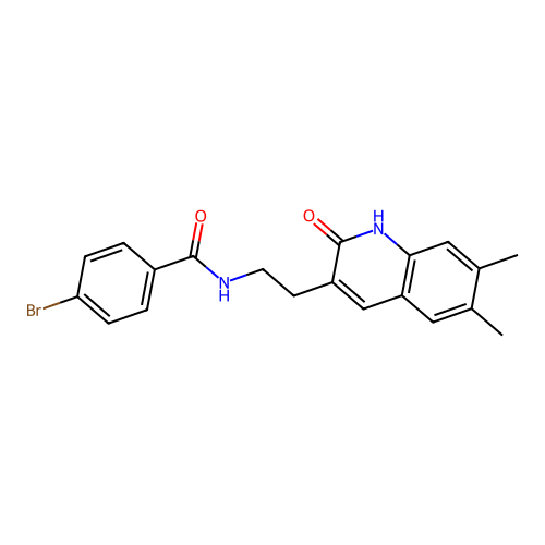 4-bromo-N-[2-(6,7-dimethyl-2-oxo-1H-quinolin-3-yl)ethyl]benzamide structure