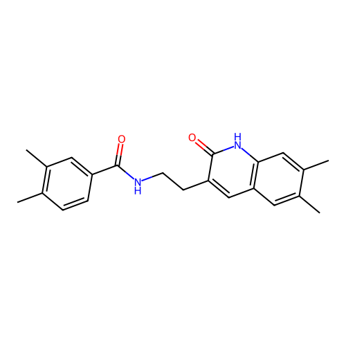 N-(2-(6,7-dimethyl-2-oxo-1,2-dihydroquinolin-3-yl)ethyl)-3,4-dimethylbenzamide structure