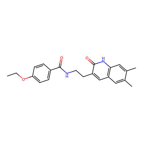 N-[2-(6,7-dimethyl-2-oxo-1H-quinolin-3-yl)ethyl]-4-ethoxybenzamide structure