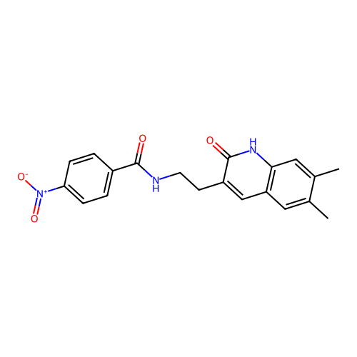 N-(2-(6,7-dimethyl-2-oxo-1,2-dihydroquinolin-3-yl)ethyl)-4-nitrobenzamide structure