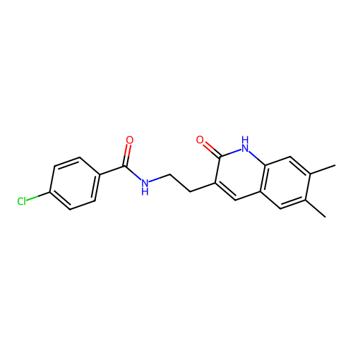 4-chloro-N-(2-(6,7-dimethyl-2-oxo-1,2-dihydroquinolin-3-yl)ethyl)benzamide structure