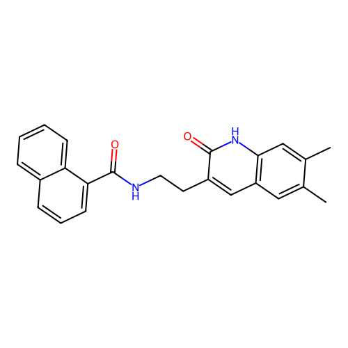 N-(2-(6,7-dimethyl-2-oxo-1,2-dihydroquinolin-3-yl)ethyl)-1-naphthamide structure