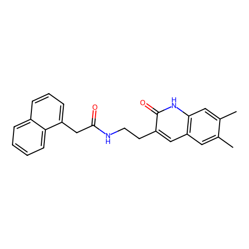 N-[2-(6,7-dimethyl-2-oxo-1H-quinolin-3-yl)ethyl]-2-naphthalen-1-ylacetamide structure