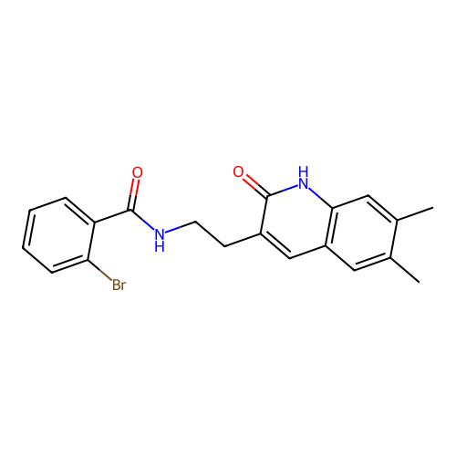 2-bromo-N-(2-(6,7-dimethyl-2-oxo-1,2-dihydroquinolin-3-yl)ethyl)benzamide structure