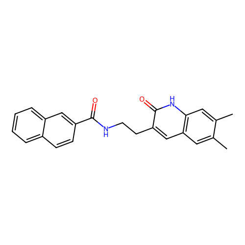 N-(2-(6,7-dimethyl-2-oxo-1,2-dihydroquinolin-3-yl)ethyl)-2-naphthamide structure