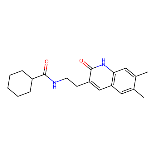 N-(2-(6,7-dimethyl-2-oxo-1,2-dihydroquinolin-3-yl)ethyl)cyclohexanecarboxamide structure