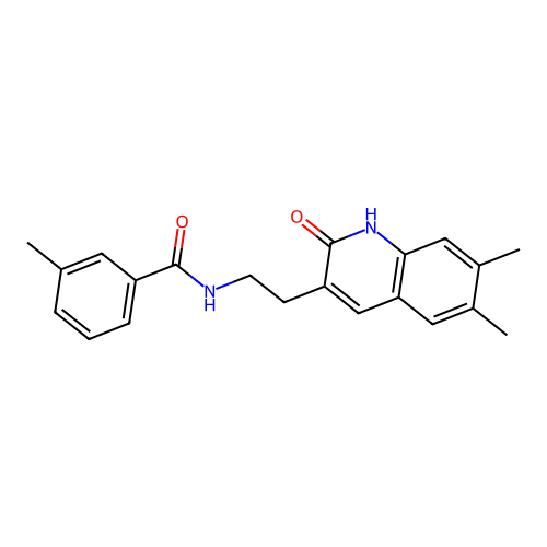 N-(2-(6,7-dimethyl-2-oxo-1,2-dihydroquinolin-3-yl)ethyl)-3-methylbenzamide structure