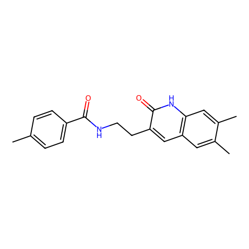N-(2-(6,7-dimethyl-2-oxo-1,2-dihydroquinolin-3-yl)ethyl)-4-methylbenzamide structure