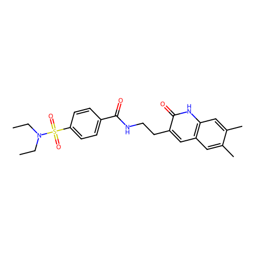 4-(diethylsulfamoyl)-N-[2-(6,7-dimethyl-2-oxo-1H-quinolin-3-yl)ethyl]benzamide structure