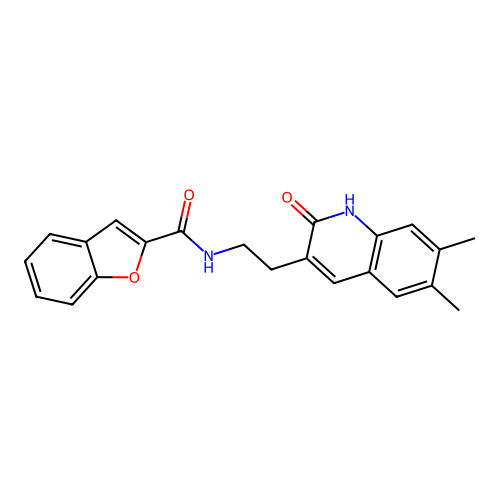 N-(2-(6,7-dimethyl-2-oxo-1,2-dihydroquinolin-3-yl)ethyl)benzofuran-2-carboxamide structure