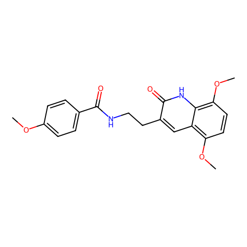 N-(2-(5,8-dimethoxy-2-oxo-1,2-dihydroquinolin-3-yl)ethyl)-4-methoxybenzamide structure