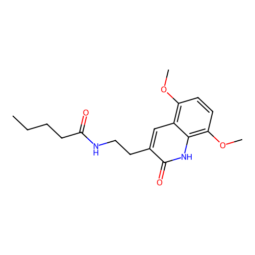N-[2-(5,8-dimethoxy-2-oxo-1H-quinolin-3-yl)ethyl]pentanamide structure