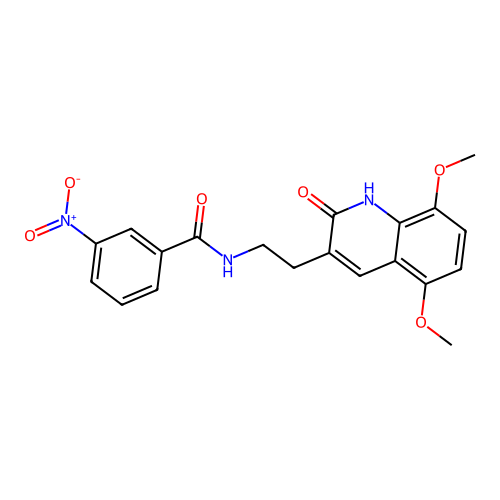 N-[2-(5,8-dimethoxy-2-oxo-1H-quinolin-3-yl)ethyl]-3-nitrobenzamide structure