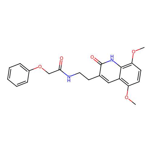 N-[2-(5,8-dimethoxy-2-oxo-1,2-dihydroquinolin-3-yl)ethyl]-2-phenoxyacetamide structure