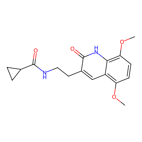 N-(2-(5,8-dimethoxy-2-oxo-1,2-dihydroquinolin-3-yl)ethyl)cyclopropanecarboxamide structure