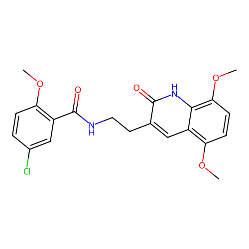 5-chloro-N-[2-(5,8-dimethoxy-2-oxo-1H-quinolin-3-yl)ethyl]-2-methoxybenzamide structure