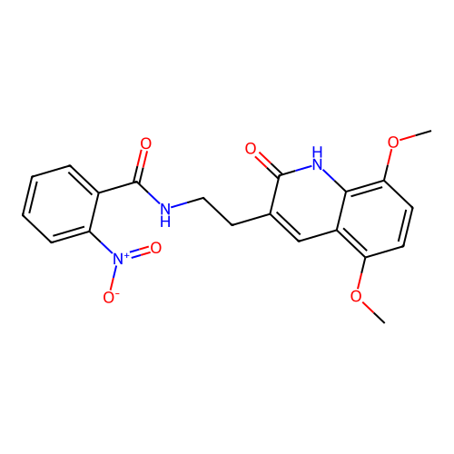 N-(2-(5,8-dimethoxy-2-oxo-1,2-dihydroquinolin-3-yl)ethyl)-2-nitrobenzamide structure