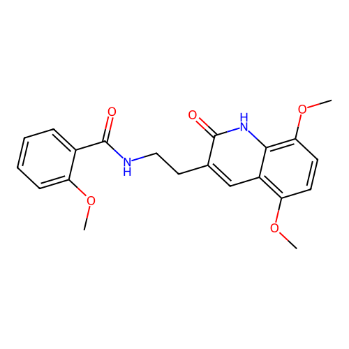 N-[2-(5,8-dimethoxy-2-oxo-1H-quinolin-3-yl)ethyl]-2-methoxybenzamide structure