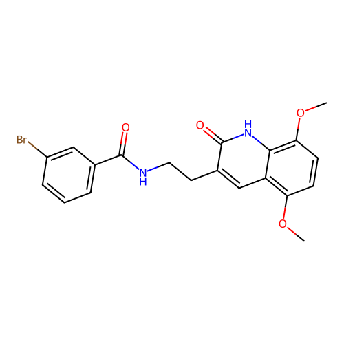 3-bromo-N-[2-(5,8-dimethoxy-2-oxo-1H-quinolin-3-yl)ethyl]benzamide structure