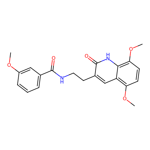 N-(2-(5,8-dimethoxy-2-oxo-1,2-dihydroquinolin-3-yl)ethyl)-3-methoxybenzamide structure